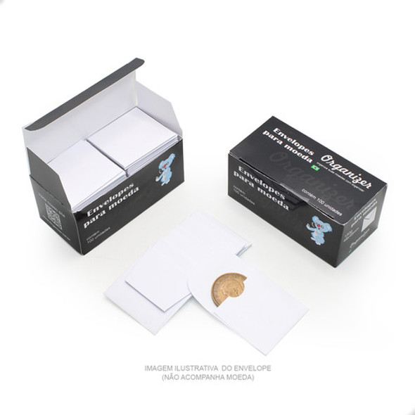Envelope  P/ Guardar Armazenar Moedas 100 Un.150gr. (29187) 0