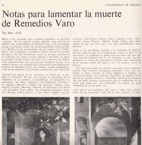 Arte Remedios Varo X Max Aub Braque X Salvador Elizondo 1963 1
