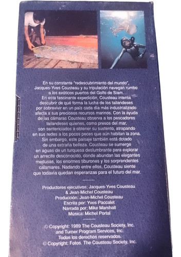 Vhs Video Cousteau Tailandia Presos Del Mar N° 17 1