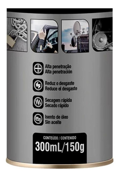 3 Pç Grafite Spray Lubrificante Seco 300ml Unipega 1
