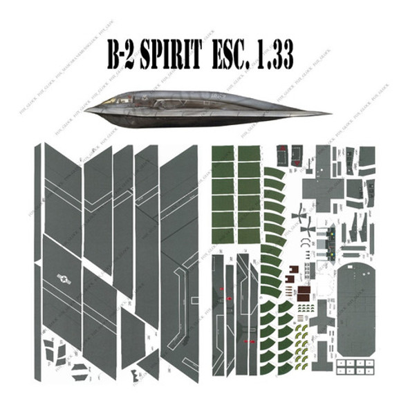 B 2 Spirit Papercraft Escala 1.33 Formato A3 0