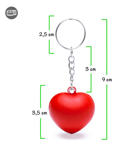 Pack X 12 Llaveros Antiestress Con Forma De Corazón Colores. 1