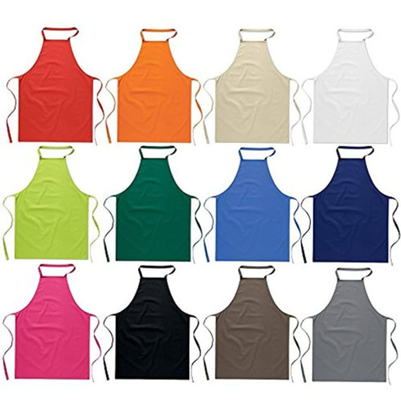 Ebuygb 100% Algodon Unisex Chefs Llanos Delantal De Cocina 1