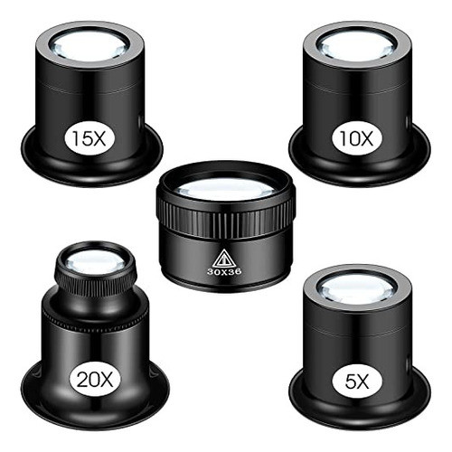 Lupa Monocular Portátil Con Bucles 5x 10x 15x 20x 5 Piezas 1