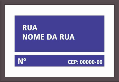 Placa Logradouro Personalizada 45 X 20 Cm - Avenida / Rua 0