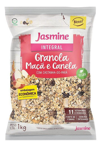 Kit C/ 4 Granola Integral Maça E Canela Jasmine - 1000g 0