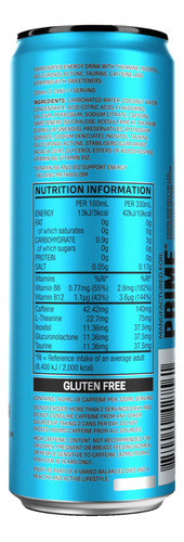 2 Energético Prime Energy Sabor Blue Raspberry Lata 330ml 1