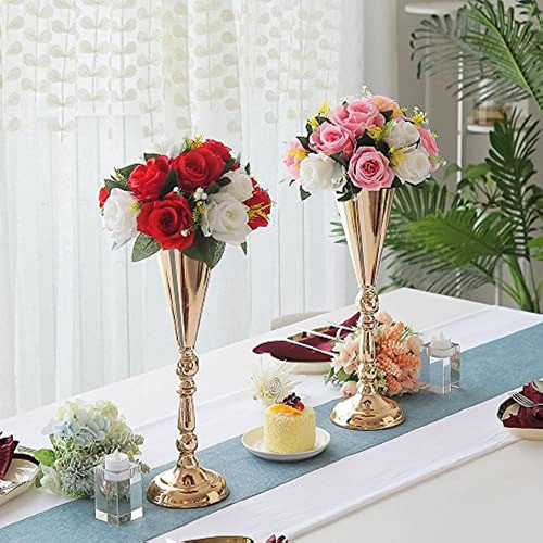 Mesa De Metal Para Bodas, Flores, Trompeta, Jarrón, Decorati 1