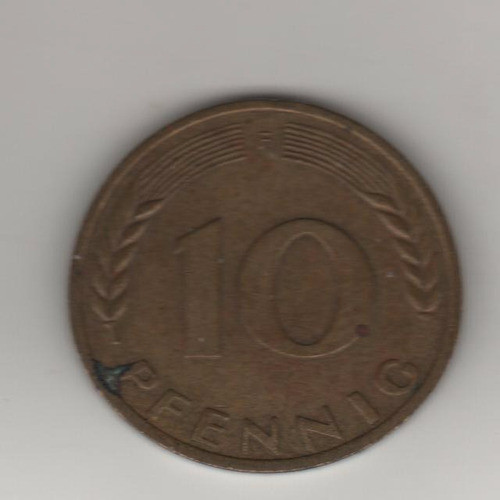 Alemania Federal Moneda De 10 Pfennig 1950 F Km 108 - Vf- 1