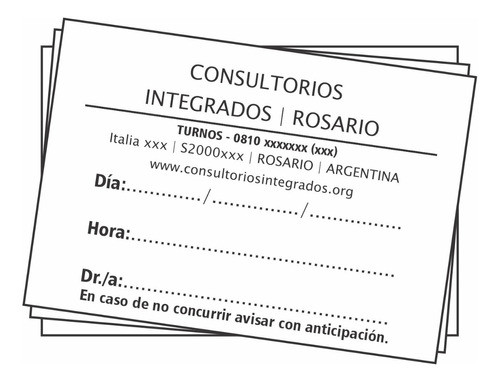 1000 Turneros Turnos Profesionales 10x7 Cm.   Encolados 1
