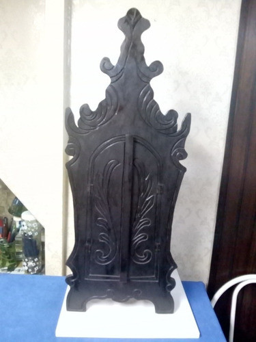 Antigo Oratório Madeira Entalhada 86cm Altura 1