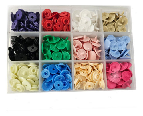 Kit Snaps 13-15 + Caja Organizadora. Broches Plásticos 120 0