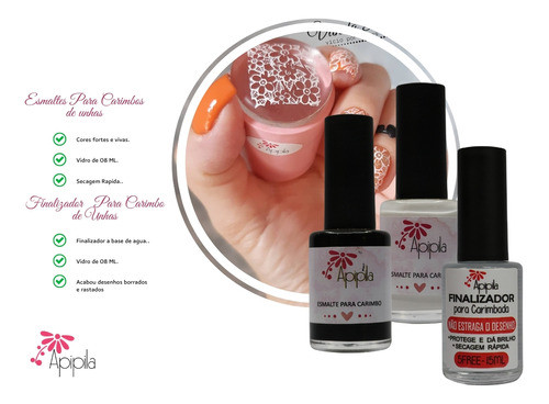 Kit Para Decoração De Unhas Super Placa Apipla  E 1