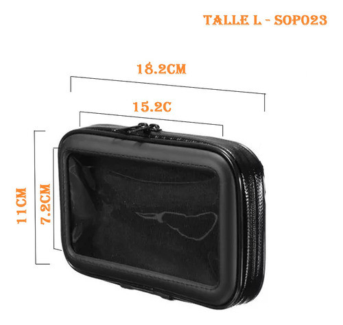 Soporte Funda Porta Celular Impermeable Tactil Moto Bici - L 1