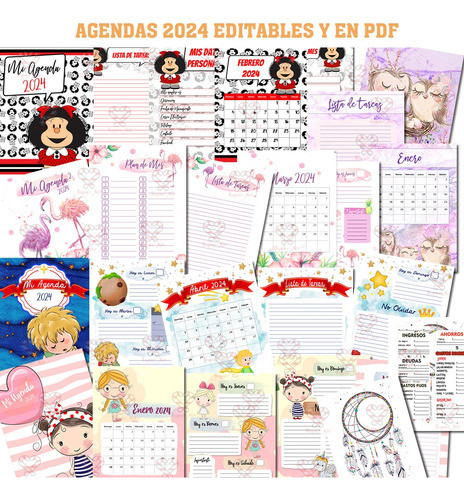 Kit Imprimible Agendas 2024 Infantiles Profesiones Clasicas 1