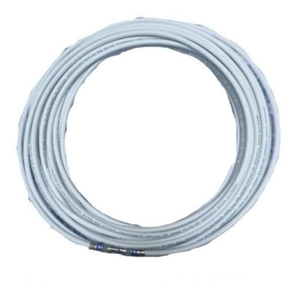 5 Metros De Cable Coaxil Rg-6 Blanco Armado Conectores Prensados 0