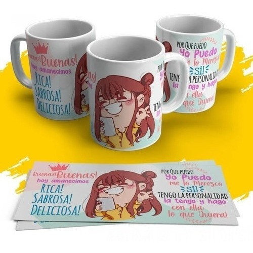 Plantillas Sublimación Buenas Buenas Chiky  Multiuso Tazas 0