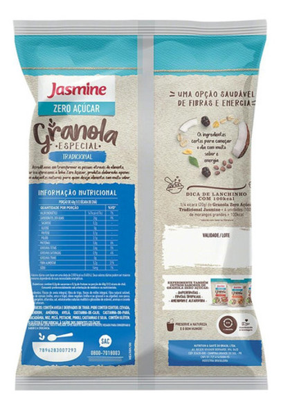 Granola Tradicional Zero Açúcar Jasmine 850g 1