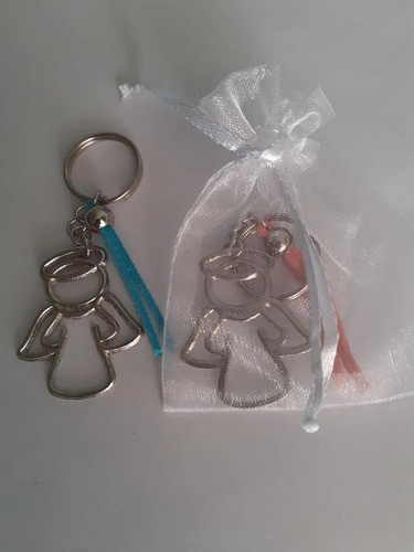 Souvenir Llaveros Angelito Comunión Bautismo X 20 C/bolsitas 0