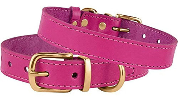 Bronceado Collar De Perro De Cuero Genuino Y Duradero Hebill 1