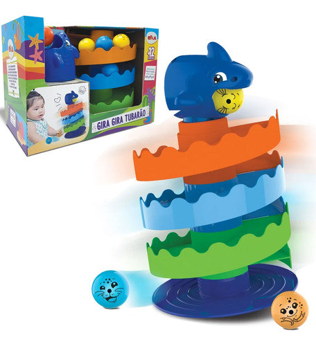 Brinquedo Educativo Gira Gira Tubarão Bolinhas Elka 0