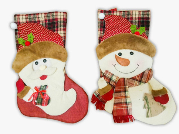 Kit Decoração Natal Meia Papai Noel E Boneco De Neve 0