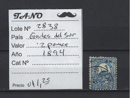 Lote2838 Gales Del Sur 2 Pence Año 1894 Estampilla 1