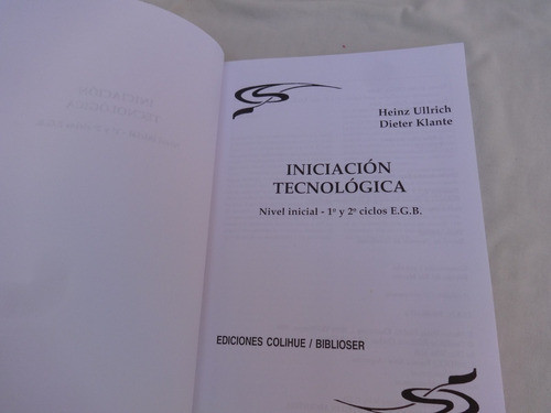 Iniciación Tecnológica Klante Ullrich Egb Enseñanza Inicial 1