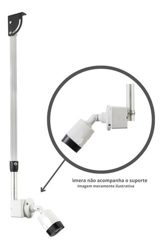Suporte Longo Cftv Câmera Dome/bullet - Caixa Passagem - 2mt 1