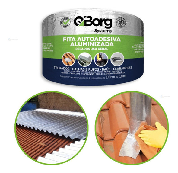 10cmx10m Manta Asfáltica Aluminizada Adesiva Superreforçada 0