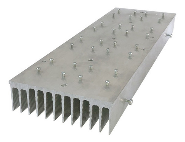 Disipador Aluminio 400w Perforado Tornillos, Led Cob 13x40cm 0