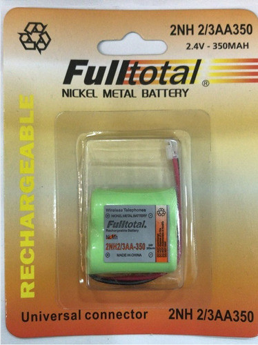 Bateria Telefono 2.4v 350mah Nickel Metal Recargable 2/3aax2 0
