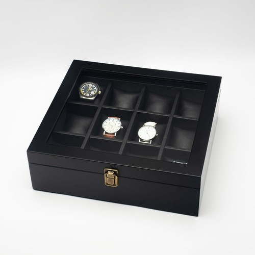 Caja Estuche Para Guardar 12 Relojes(madera Laqueada) 0