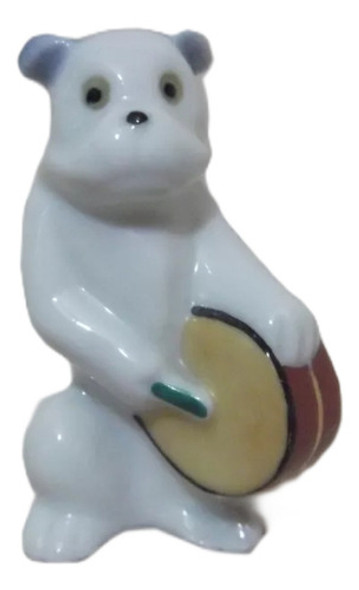 B. Antigo - Cachorro Músico Tocando Bumbo Miniatura Alemã 0