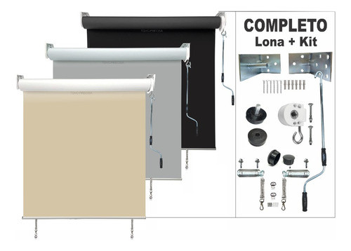 Toldo Cortina Retrátil 270 X 210 Com Tubo Alumínio Completo 0
