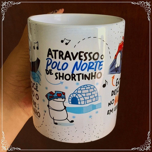 Arte Para Caneca Flork Por Você Eu Bebo O Mar De Canudinho 1