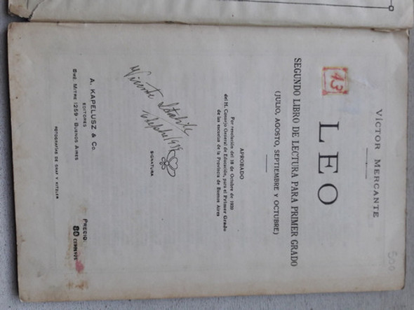 Leo - Victor Mercante Segundo Libro De Lectura Para 1º Grado 1