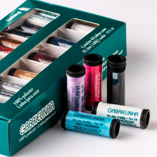 Linha Costura Gabrielinha - Kit C/ 48 Tubos Cores Sortidas 0