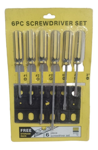 Juego De Destornilladores Bicolor Blister 6u 0