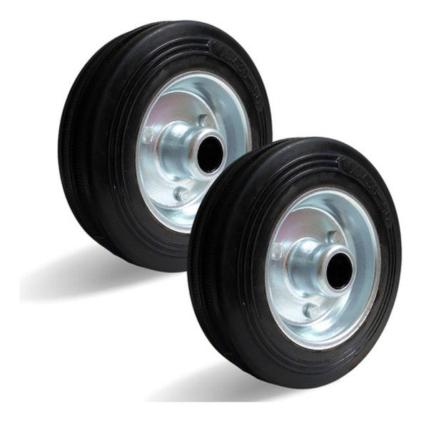 2 Rodas Borracha Maciça 4  - 100mm Rolamento Rolete Beltools 0