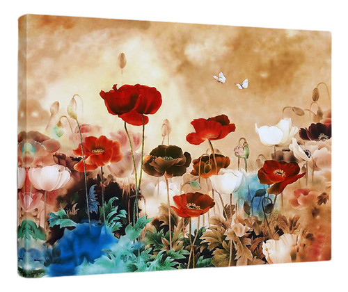 Arte Wieco - Amapolas Florecimiento Moderno Estirado Y Enmar 0