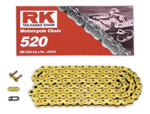 Cadena Moto Dorada Tornado Twister 520 X 118 Rk Japon P Bike 0