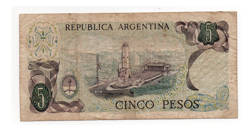 Argentina Billete 5 Pesos Ley Reposicion Bottero 2329 1