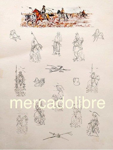 Lamina Eleodoro Marenco Gauchos Campo Indios Martin Fierro 1