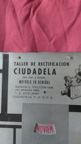 Antiguo Almanaque Chapa Cambiable Óptimo Estado Y Precio 1