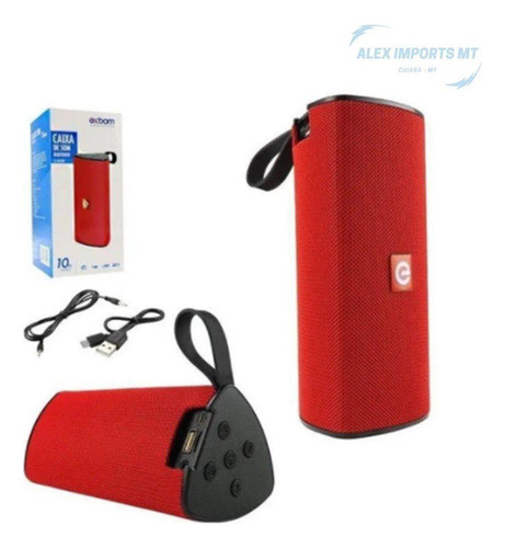 Caixa De Som Portátil 10w Bluetooth, Rádio Fm, Auxiliar, Usb 1