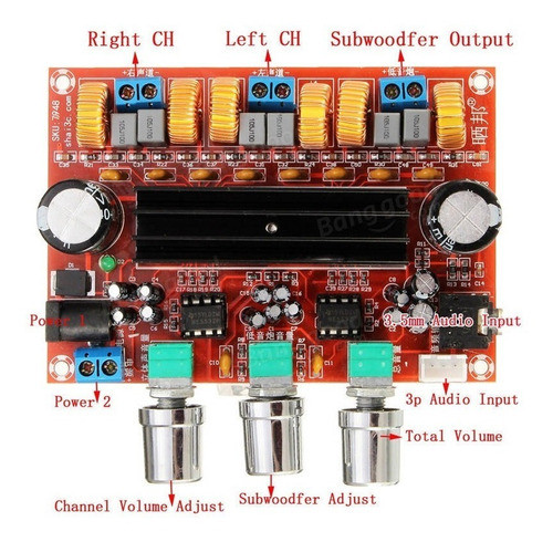 Tpa3116d2 50wx2 + 100w 2.1 Canal Digital Subwoofer Amplifica 1
