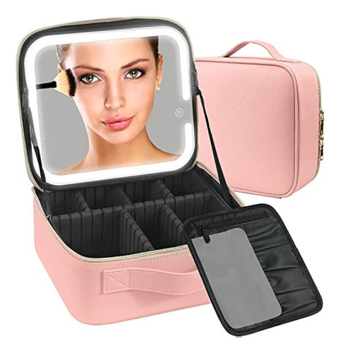 ~? Estuche De Maquillaje Con Espejo Iluminado 3 Ajustes De C 0