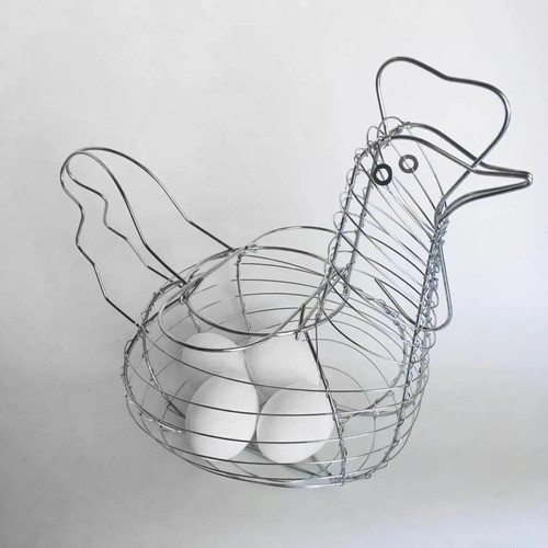 Huevera Gallina Cromada Porta Huevos Animal Granj Serbazares 1