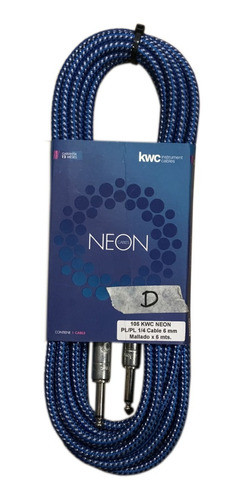 Cable Plug-plug Mallado Kwc Neon Azul 105d De 6 Metros 0